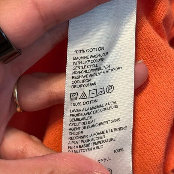 Tommy Bahama Light Weight Orange 3/4 Sleeve Top Medium - Picture 6 of 6